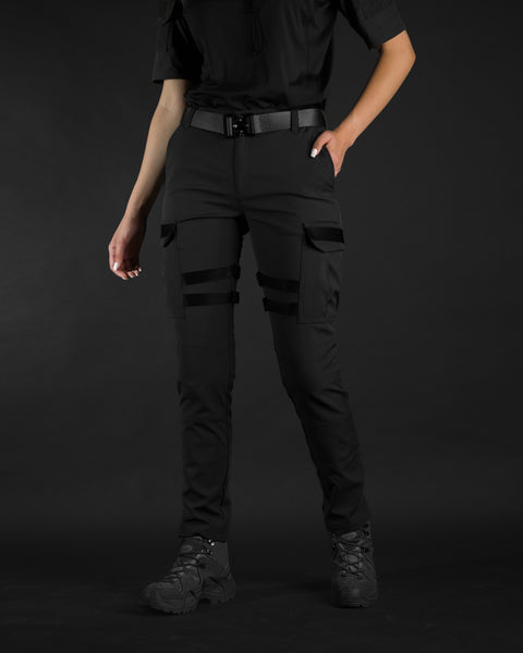 Spodnie cargo dla kobiet Aggressive czarne