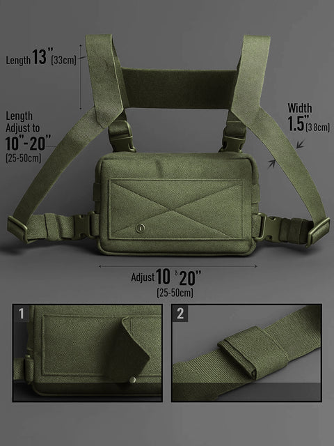 Tactical backpack chest hanging bag, running chest bag BEZET