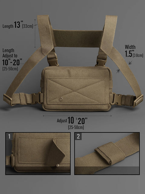 Tactical backpack chest hanging bag, running chest bag BEZET