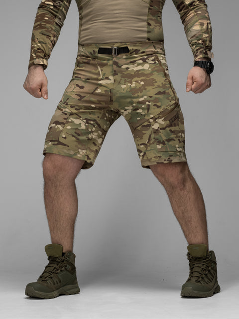 Quick-Dry taktické cargo šortky Adventure khaki