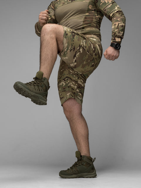 Quick-Dry taktické cargo šortky Adventure khaki