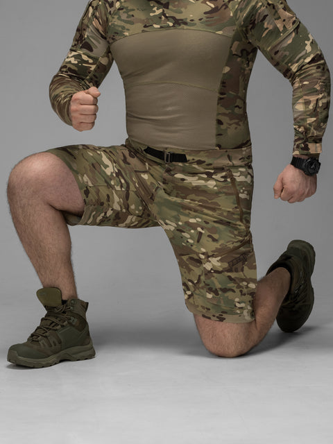 Quick-Dry taktické cargo šortky Adventure khaki