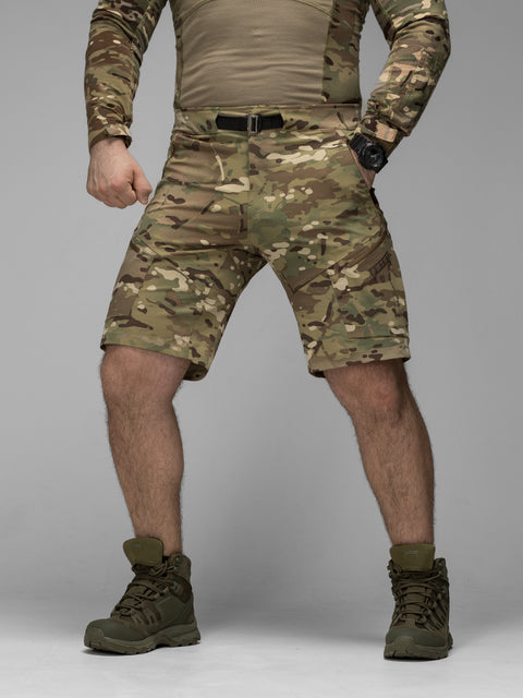 Quick-Dry taktické cargo šortky Adventure khaki