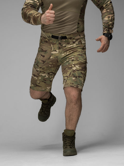 Quick-Dry taktické cargo šortky Adventure khaki