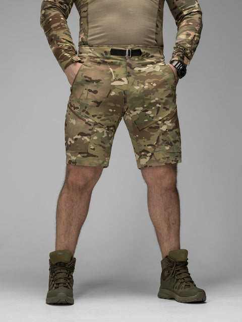 Quick-Dry taktické cargo šortky Adventure khaki