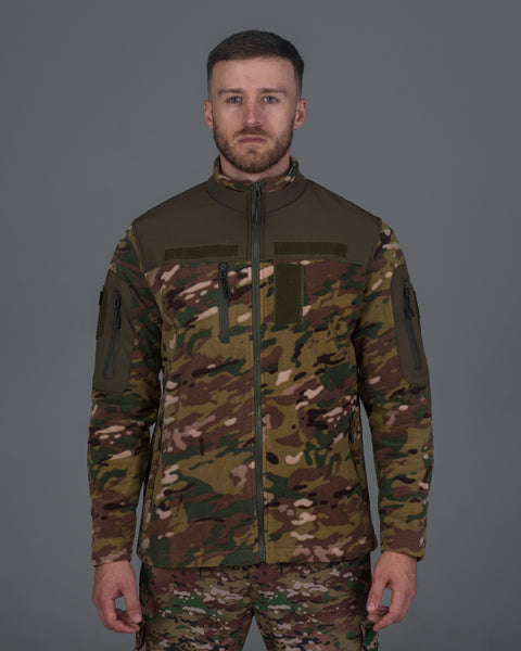 Men's fleece Fleece jacket in camouflage