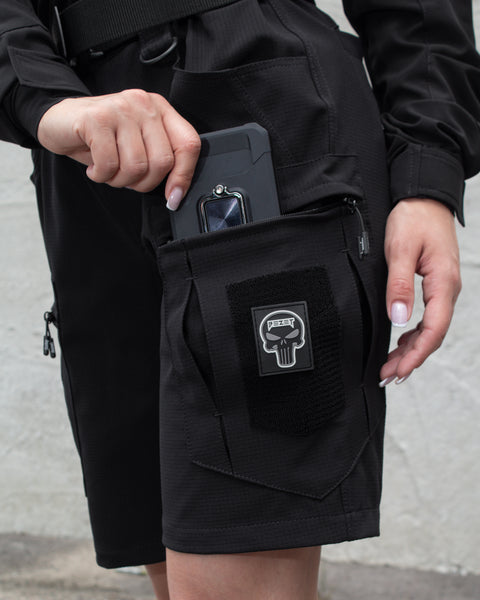 Tactical cargo shorts for women Echelon black