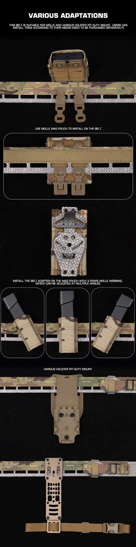 Taktický opasek Molle 2 v 1 Lehký lovecký výcvikový bojový opasek BEZET