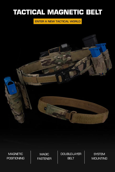 Magnetic Tactical Battle Belt MOLLE Double Layer BEZET