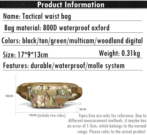 Waterproof Oxford 800D Waist Bag BEZET