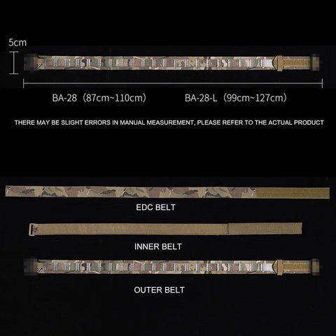 Taktický opasek MOLLE 3 v 1 s rychloupínací kovovou přezkou BEZET