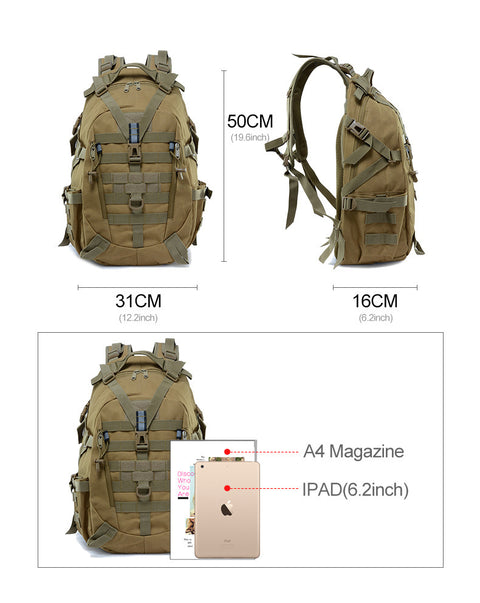 Tactical Backpack Camping Hiking Backpacks BEZET 40L