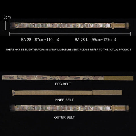 Taktický opasek MOLLE 3 v 1 s rychloupínací kovovou přezkou BEZET