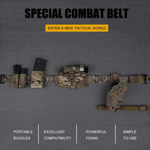 Taktický opasek MOLLE 3 v 1 s rychloupínací kovovou přezkou BEZET