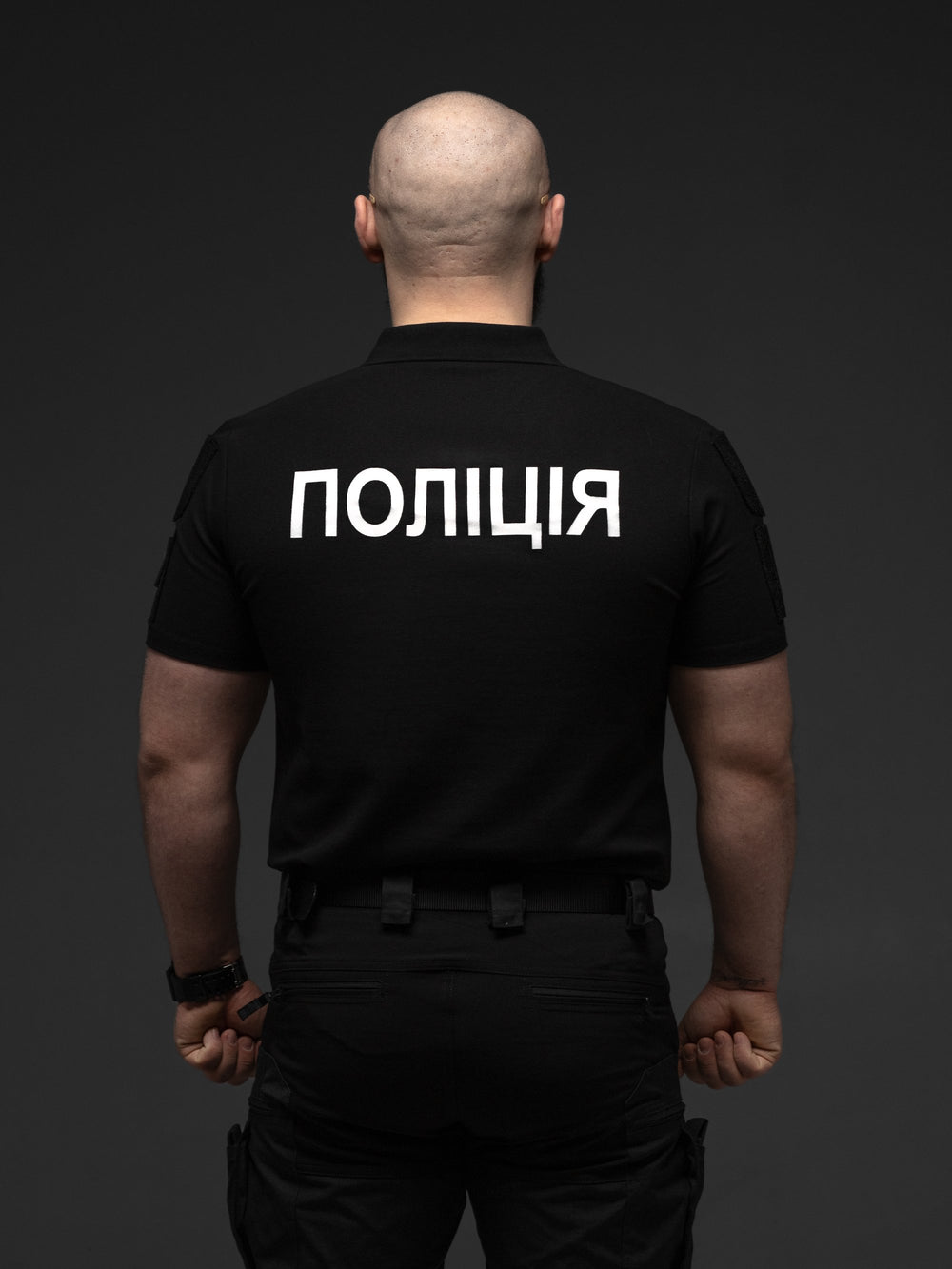Футболка поло тактична BEZET Поліція рефлектив чорний