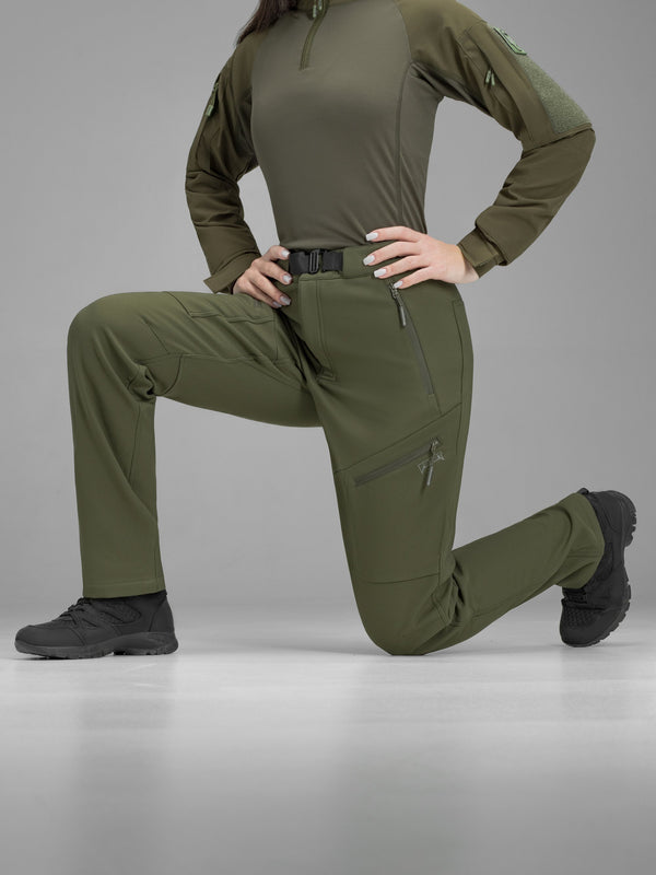Штани карго тактичні жіночі Softshell BEZET Techwear хакі