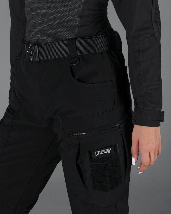 Зимові штани карго жіночі тактичні Softshell BEZET Ешелон чорні