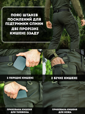 Штани карго теплі BEZET Titan хакі