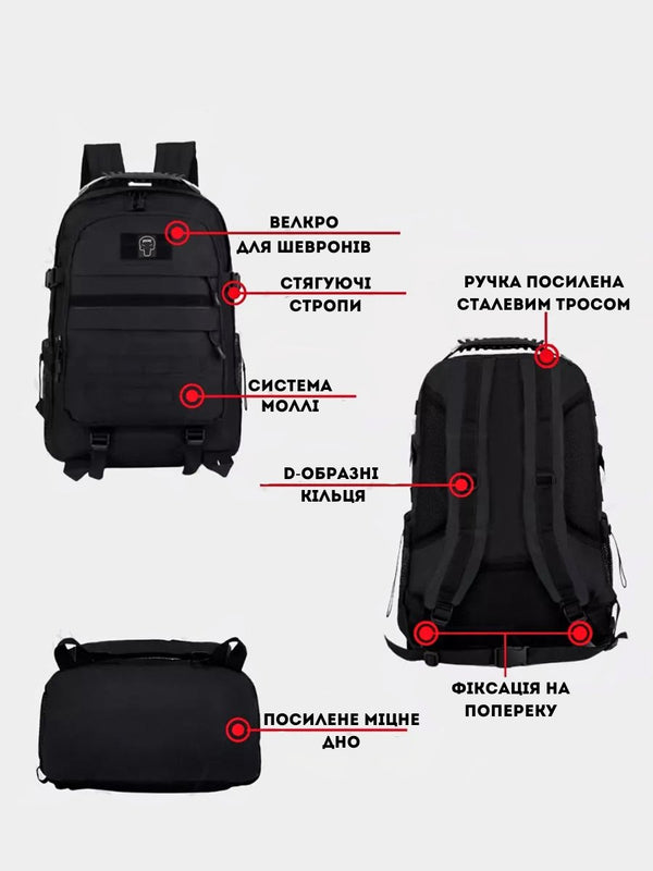 Рюкзак тактичний BEZET Commando чорний