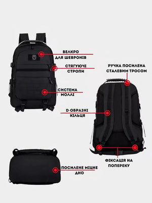Рюкзак тактичний BEZET Commando чорний