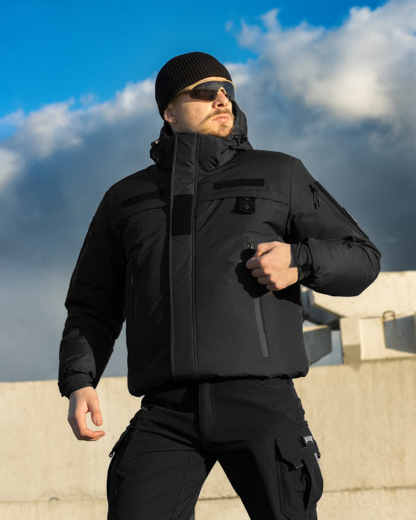 Куртка тактична зимова BEZET Police чорний