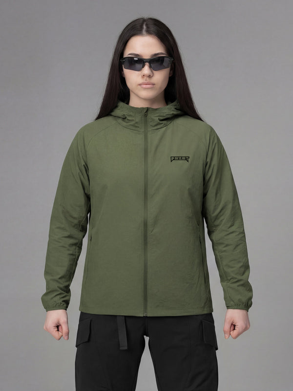 Куртка вітрівка жіноча BEZET Solguard UV 100 хакi