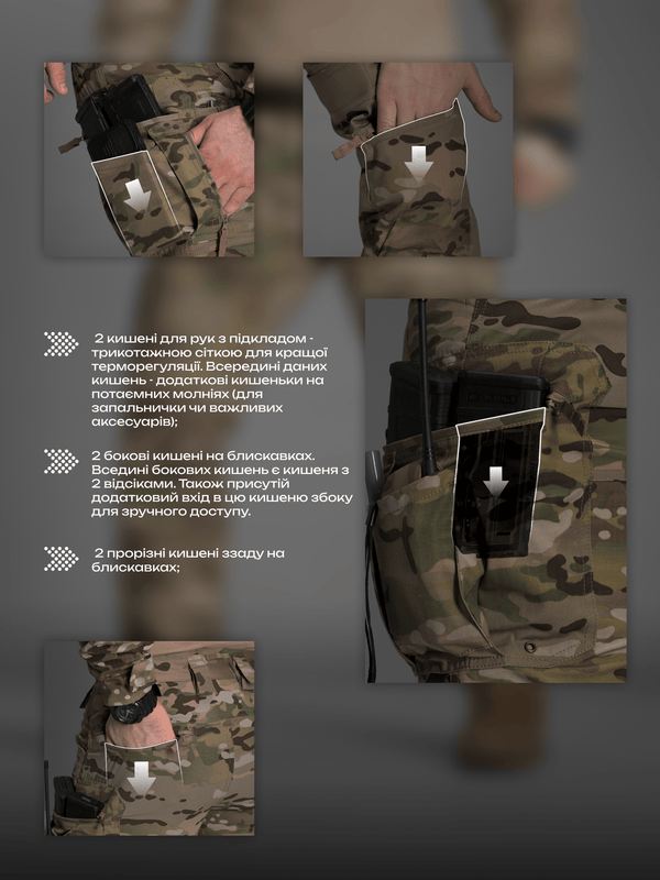 Штани карго тактичні BEZET Delta мультикам
