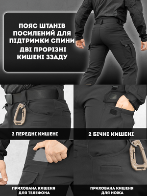 Штани карго теплі BEZET Titan чорний