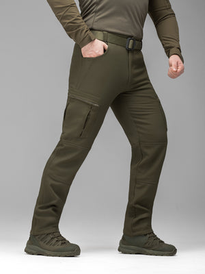 Зимові штани карго тактичні Softshell BEZET Ешелон хакі