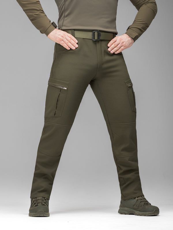 Зимові штани карго тактичні Softshell BEZET Ешелон хакі
