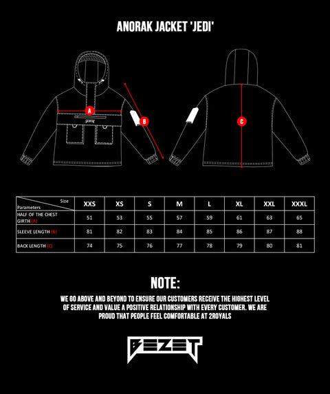 Zestaw Jedi czarny (Anorak, spodnie Cargo, maska)